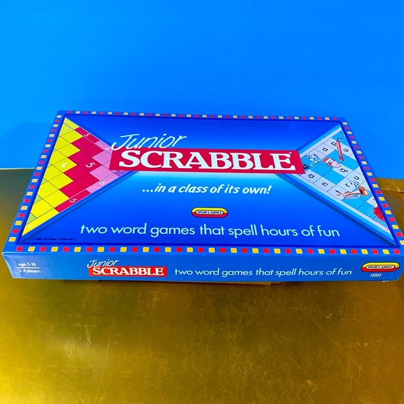 JUNIOR SCRABBLE VTG 1989 2 WORD GAMES RAINBOW & WORDS & PICTURES SCRABBLE GAME - Picture 11 of 14